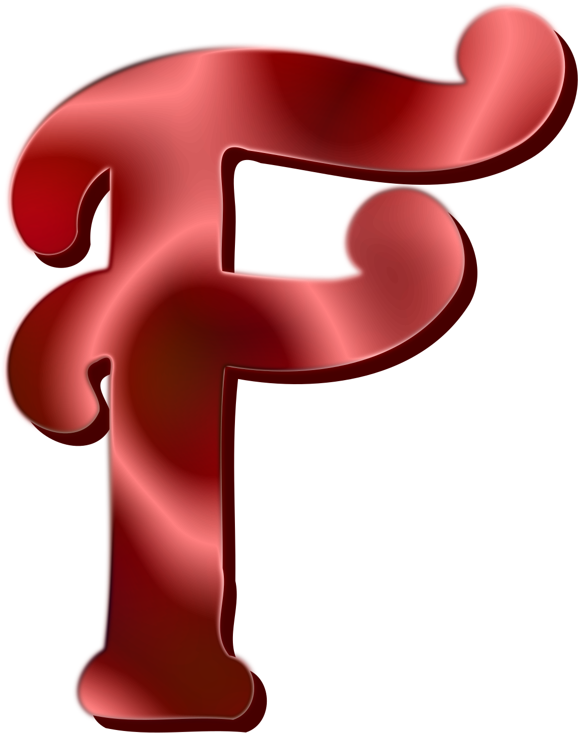 A Red Letter F On A Black Background