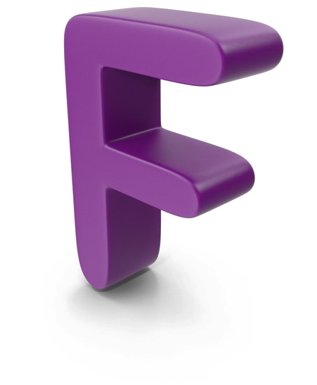 A Purple Letter F On A Black Background