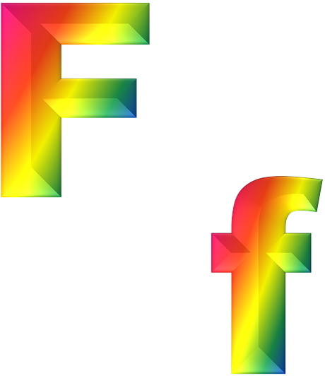 A Rainbow Colored Letter F