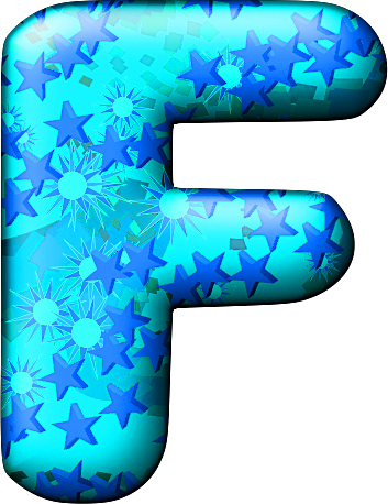 A Blue And White Letter With Stars