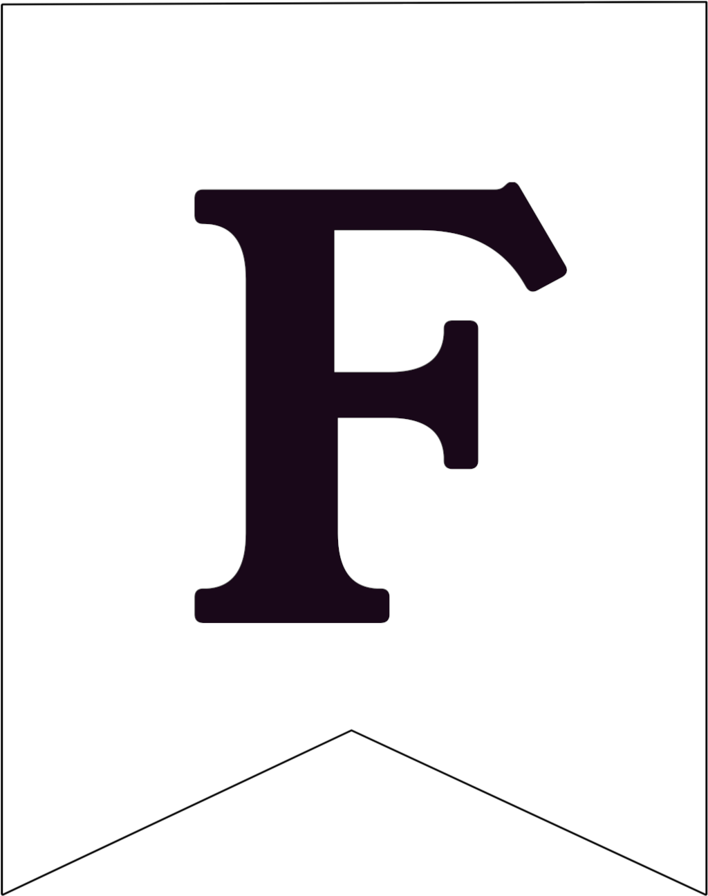 A Black Letter F On A White Background