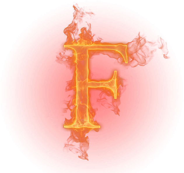 A Letter F In Flames