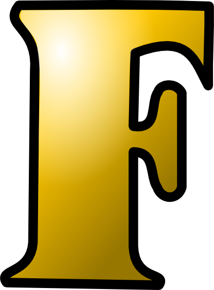 A Gold Letter F With A Black Background