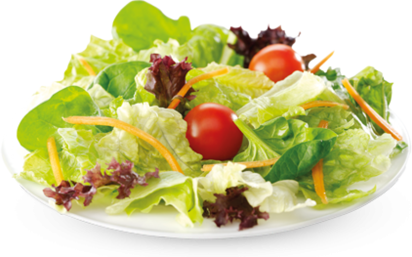 A Plate Of Salad With Tomatoes And Lettuce