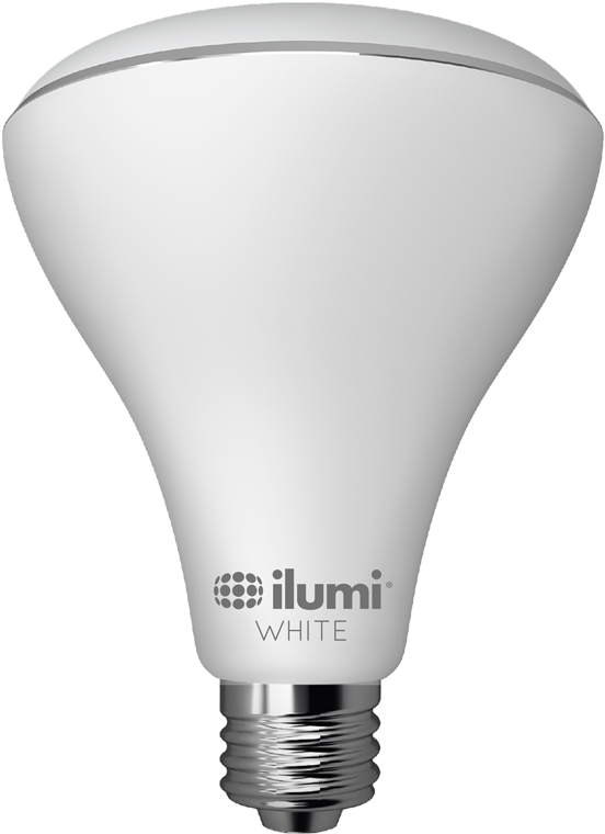 A White Light Bulb With A Logo