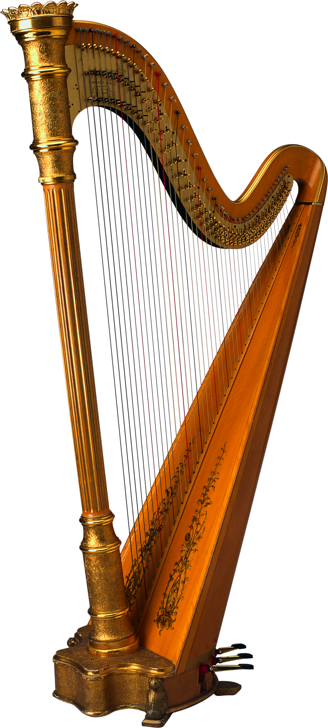 A Close Up Of A Harp