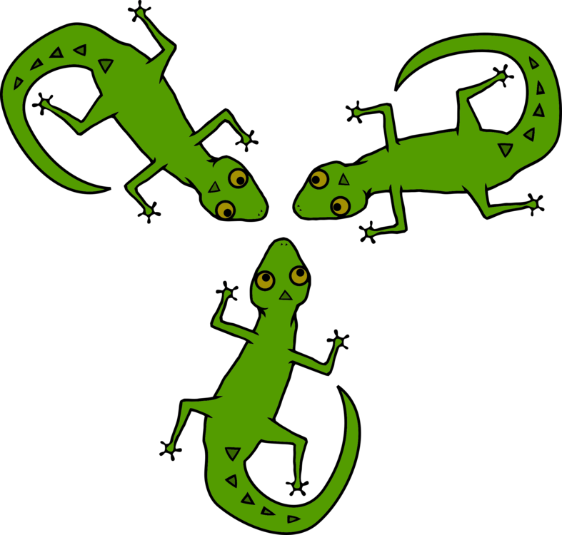 A Group Of Green Lizards