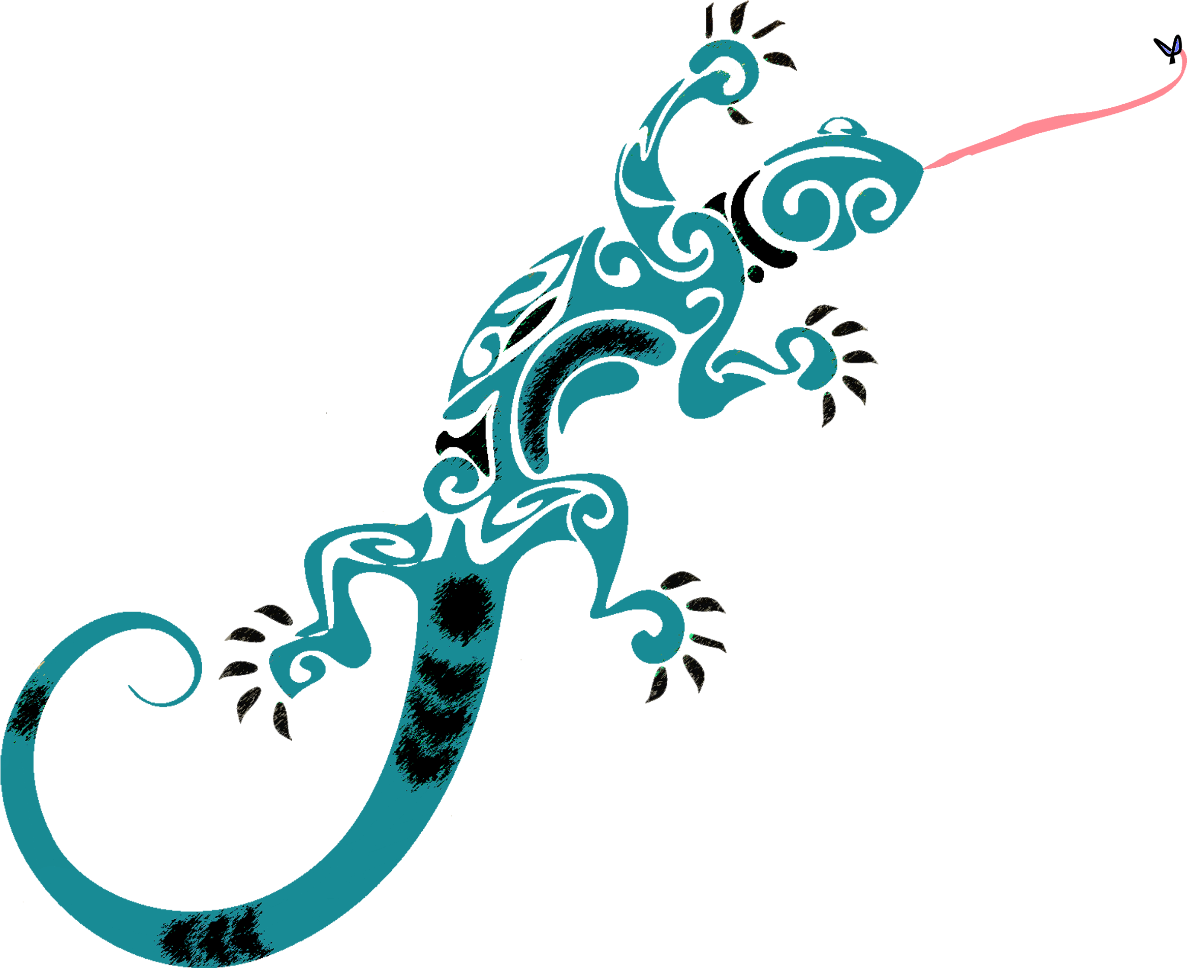 A Blue Lizard With A Long Tail And A Long Tongue