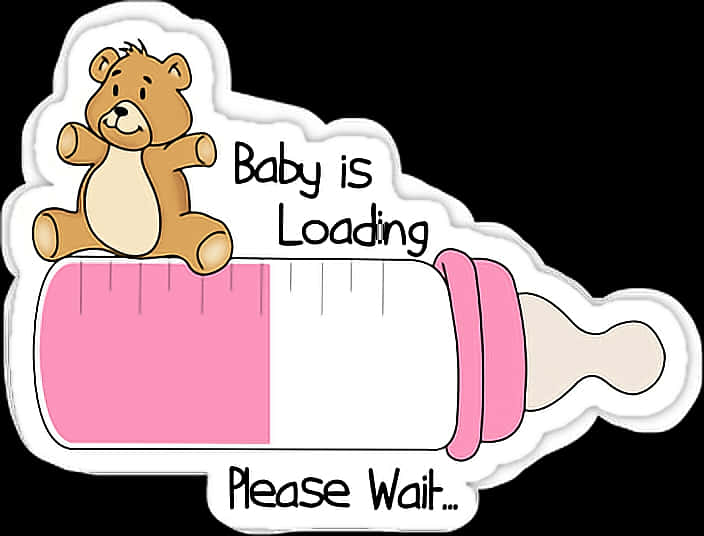A Sticker Of A Baby Bottle And A Teddy Bear