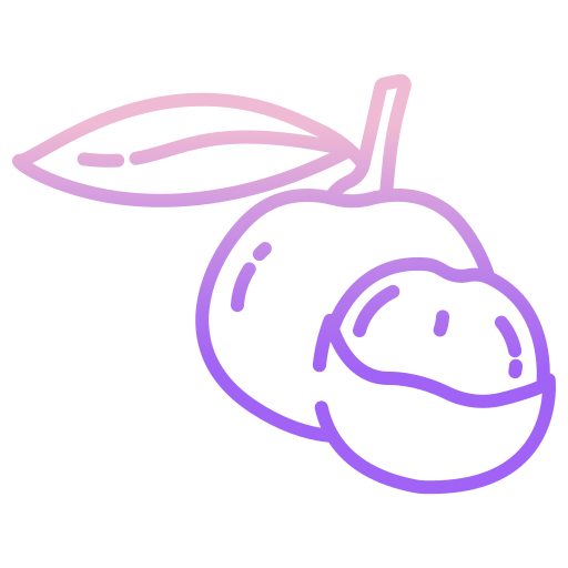 A Purple And Pink Line Drawing Of A Fruit