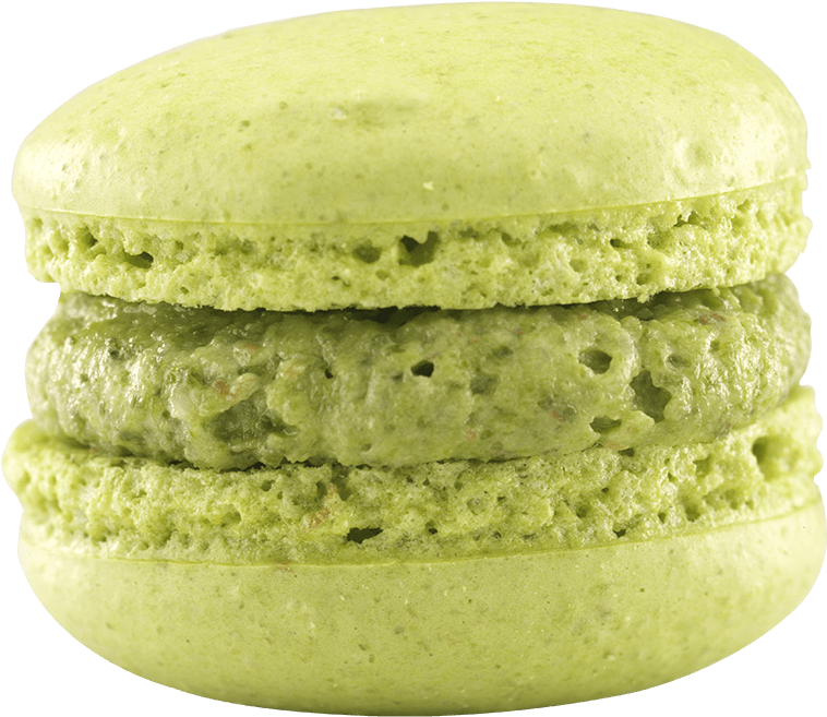 A Close Up Of A Green Macaroon