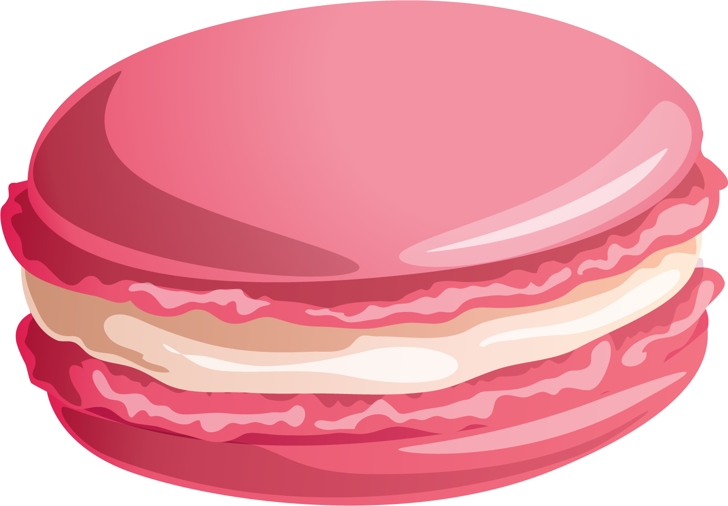 A Pink Macaroon With White Cream