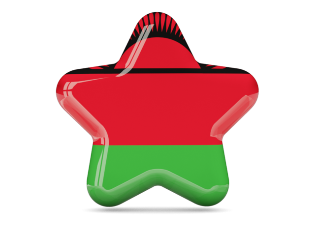A Star Shaped Object With A Red And Green Flag