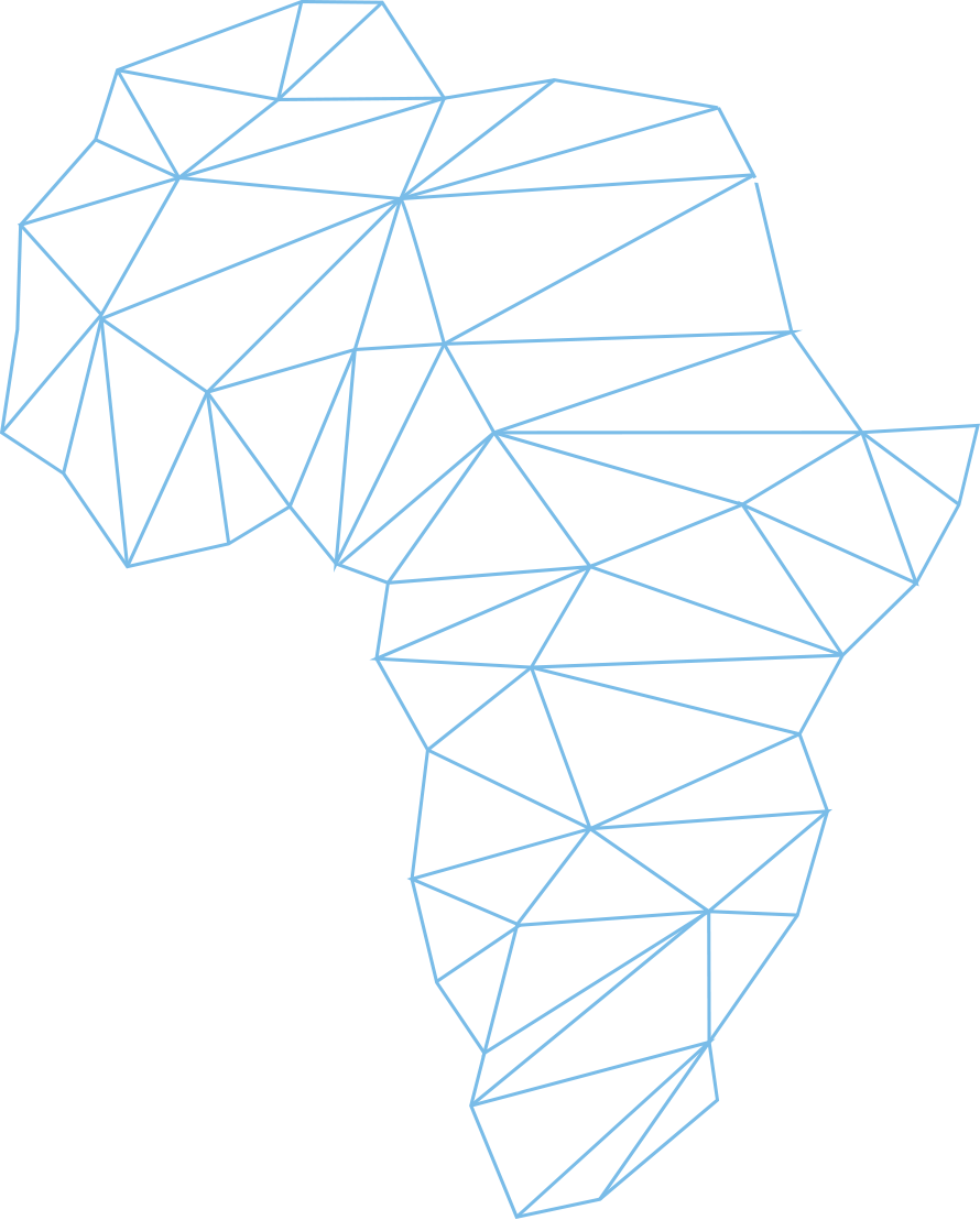 A Map Of Africa With Blue Lines