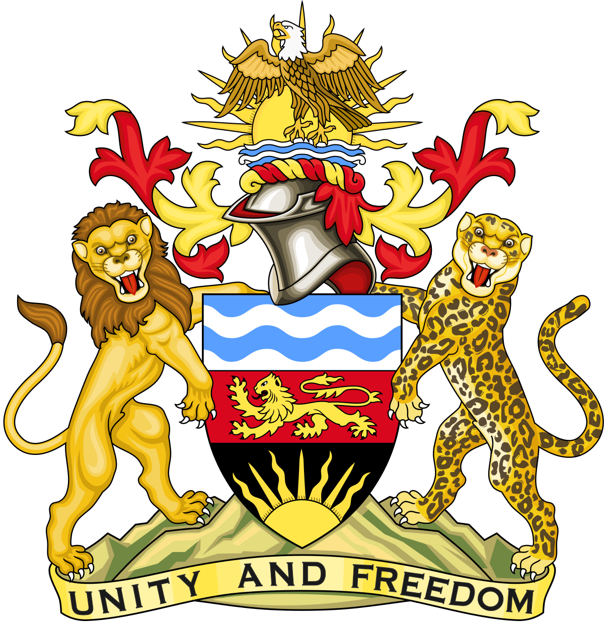 A Coat Of Arms With Lions And A Bird