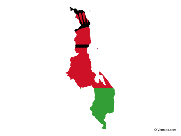 A Red And Green Outline Of A Country