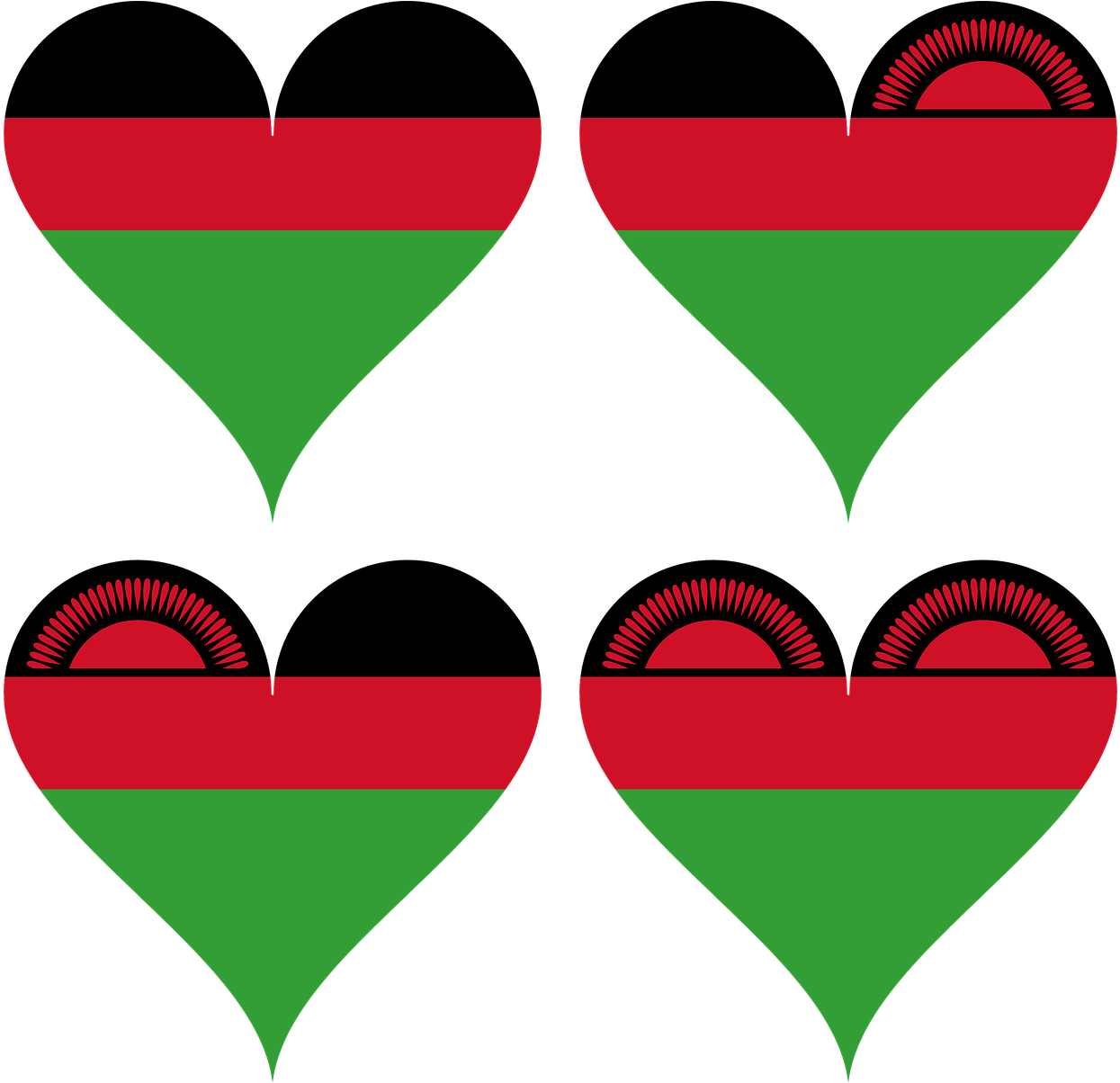 A Heart Shaped Red And Green Flag