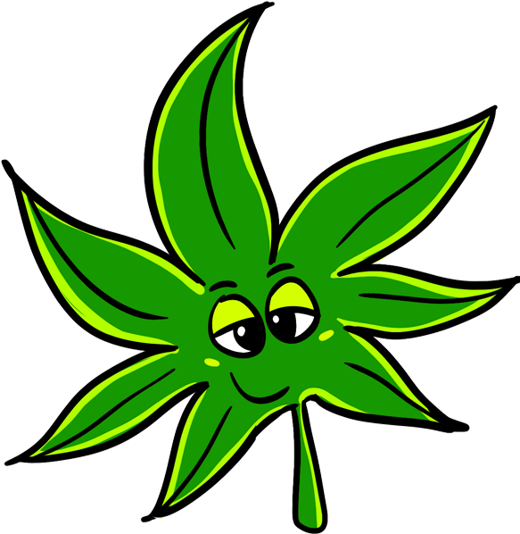 A Cartoon Of A Green Leaf