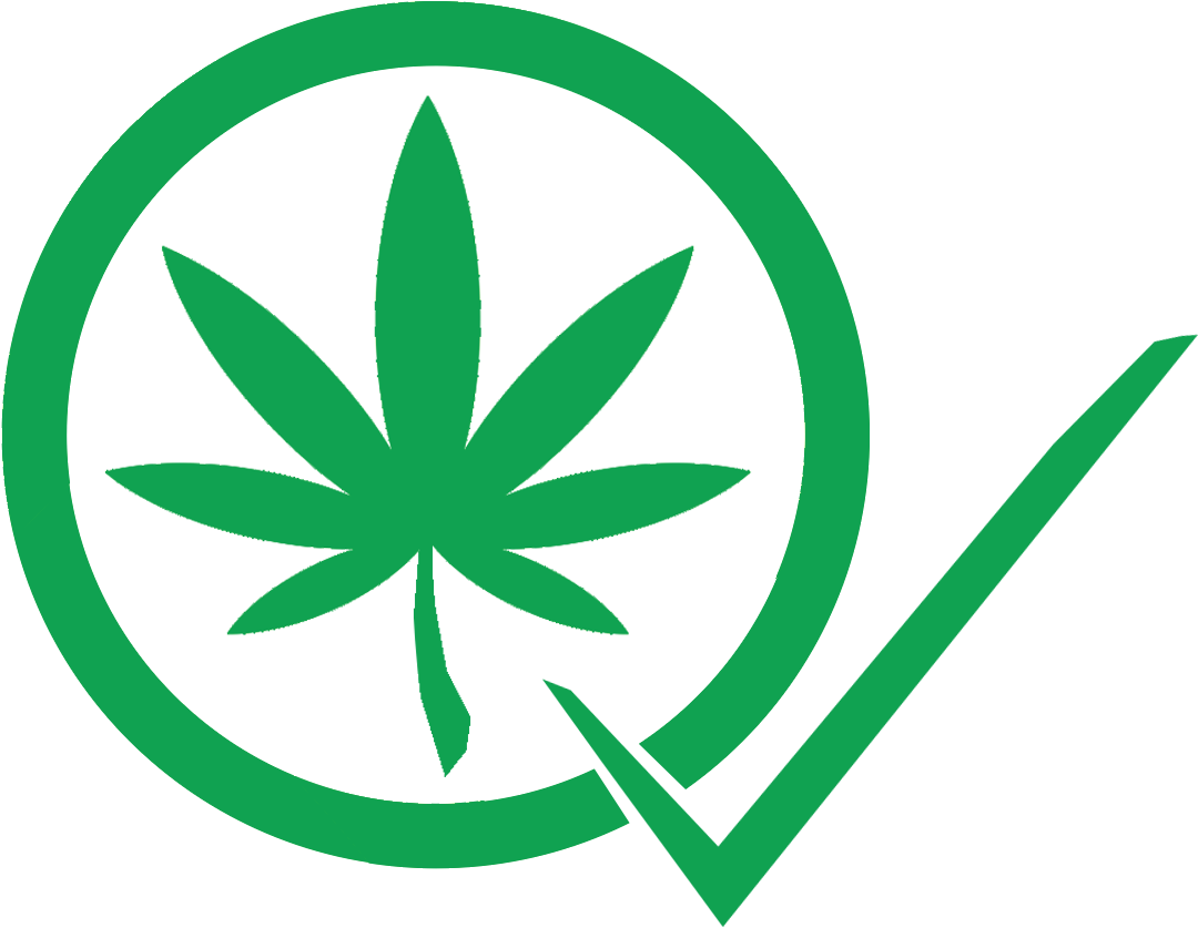 A Green Leaf In A Circle With A Check Mark With Green Wheel In The Background