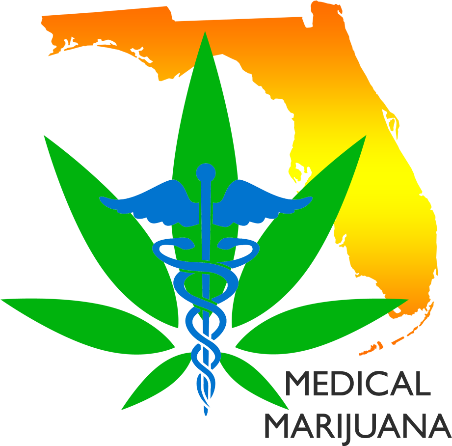 A Green Leaf With A Caduceus Symbol And A Map Of Florida