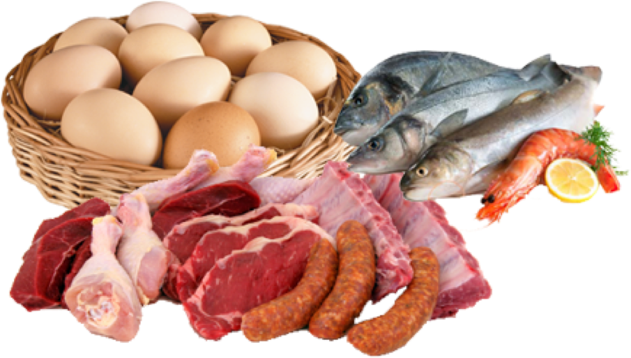 A Basket Of Meat And Eggs