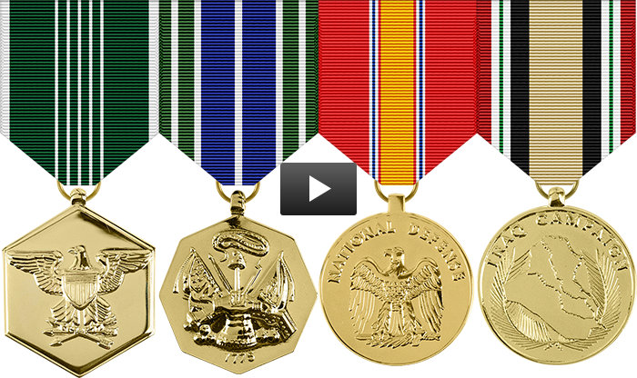 A Group Of Medals With A Video Player