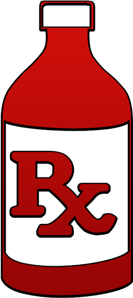 A Red And Black Pill Bottle