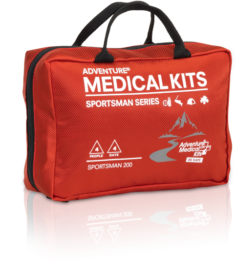 A Red Medical Kit On A Black Background