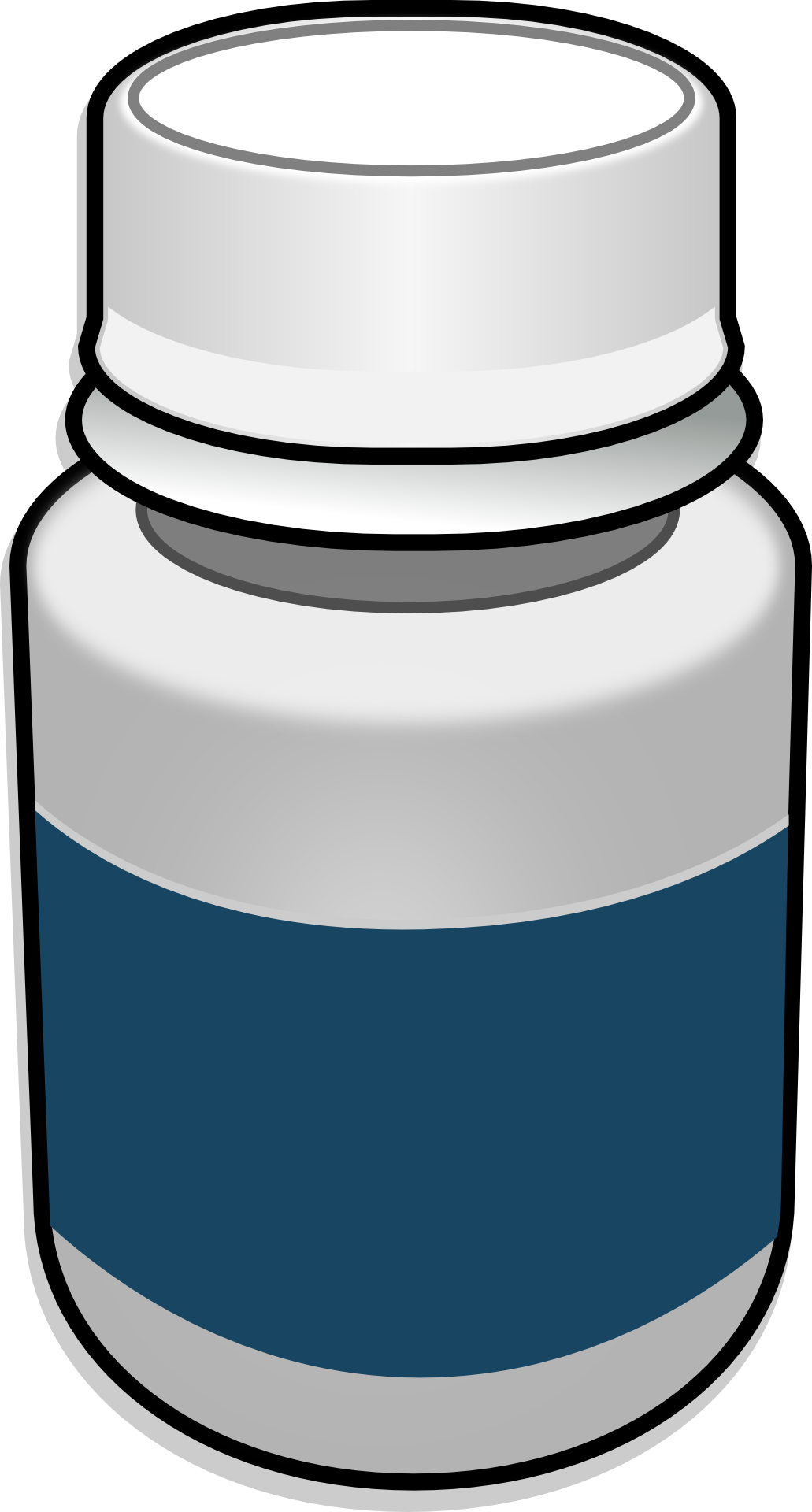 A White Jar With Blue Liquid