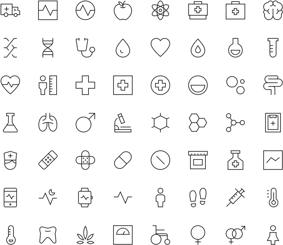 A Black Background With Many Icons