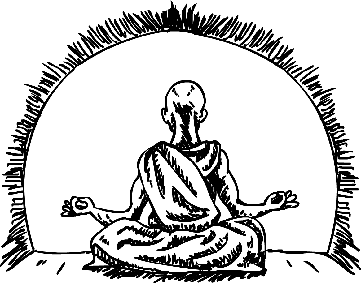 A Drawing Of A Man Meditating