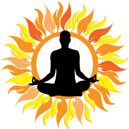 A Silhouette Of A Person Meditating In The Sun