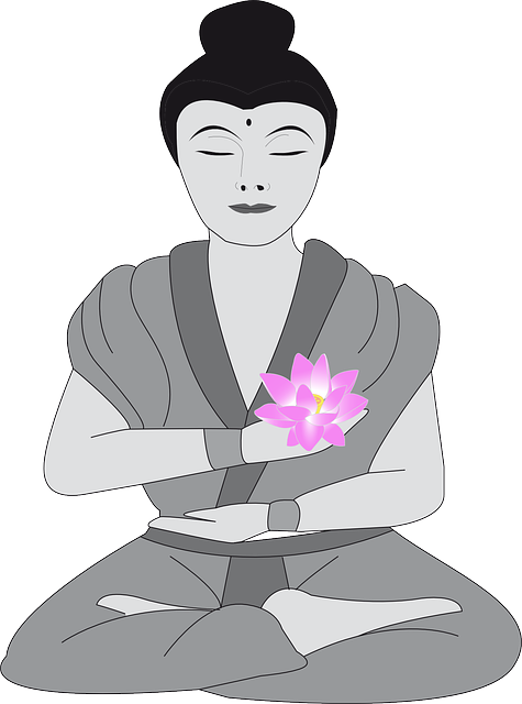 A Person Sitting In A Lotus Position Holding A Flower