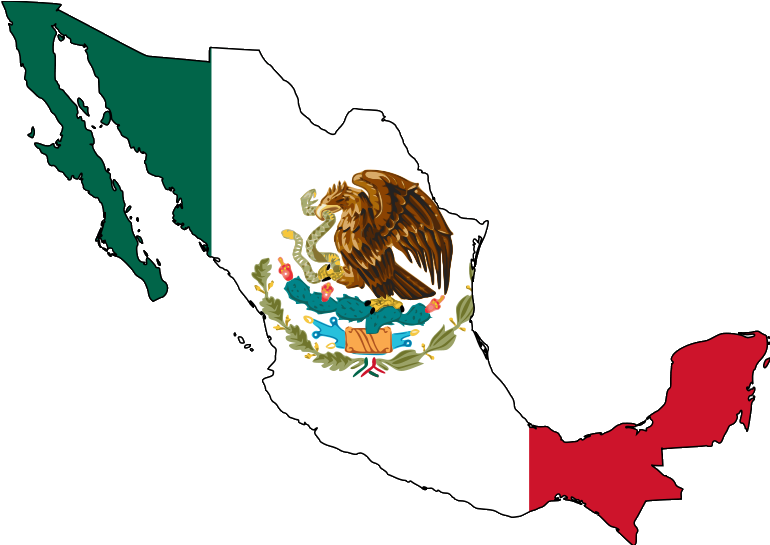 A Map Of Mexico With A Flag