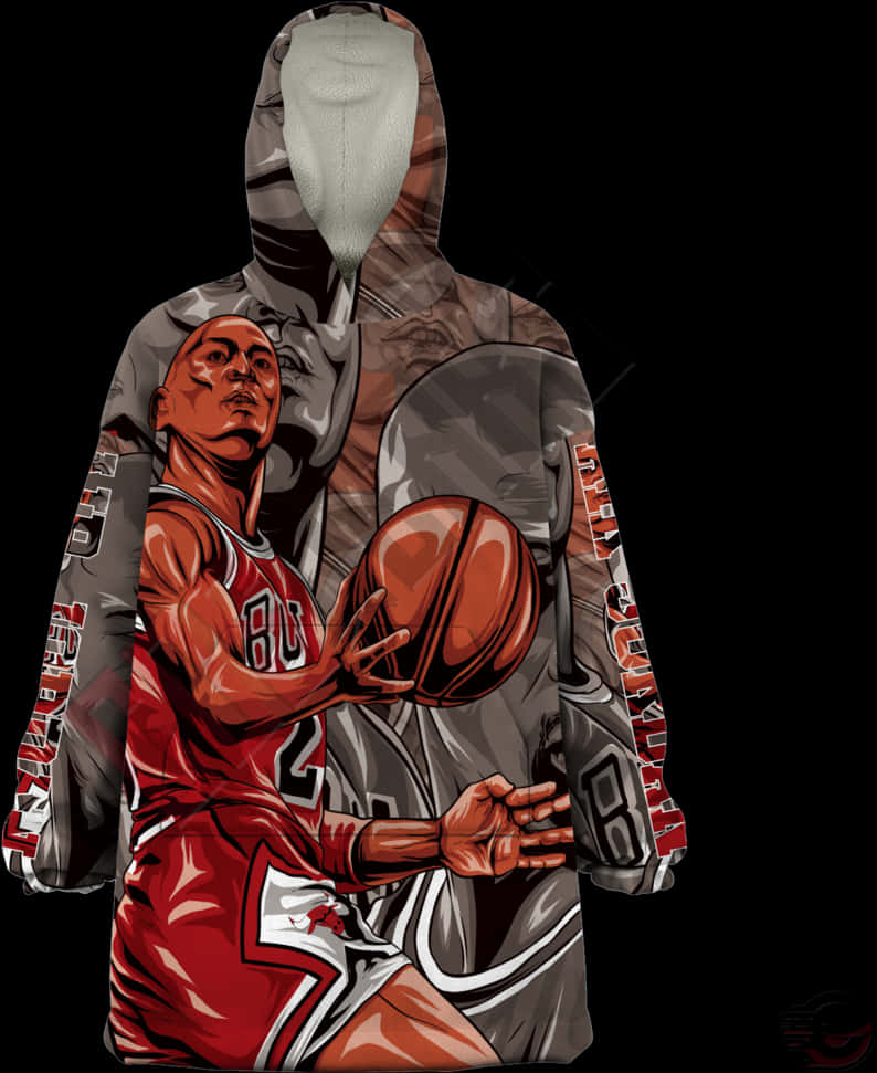 A Hoodie With A Basketball Player On It