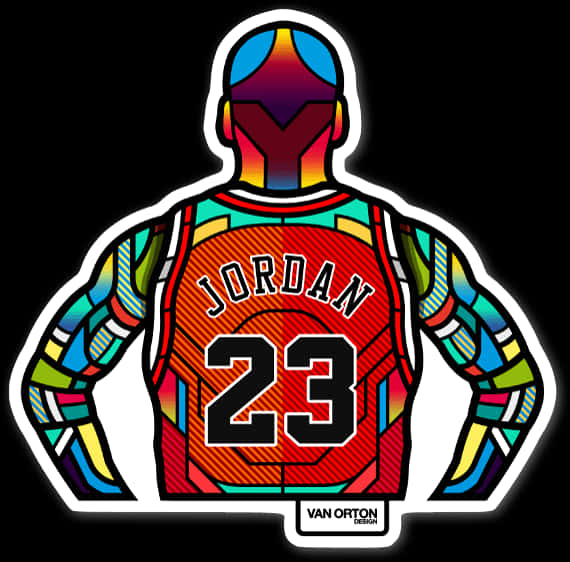 A Colorful Basketball Jersey With Black Text
