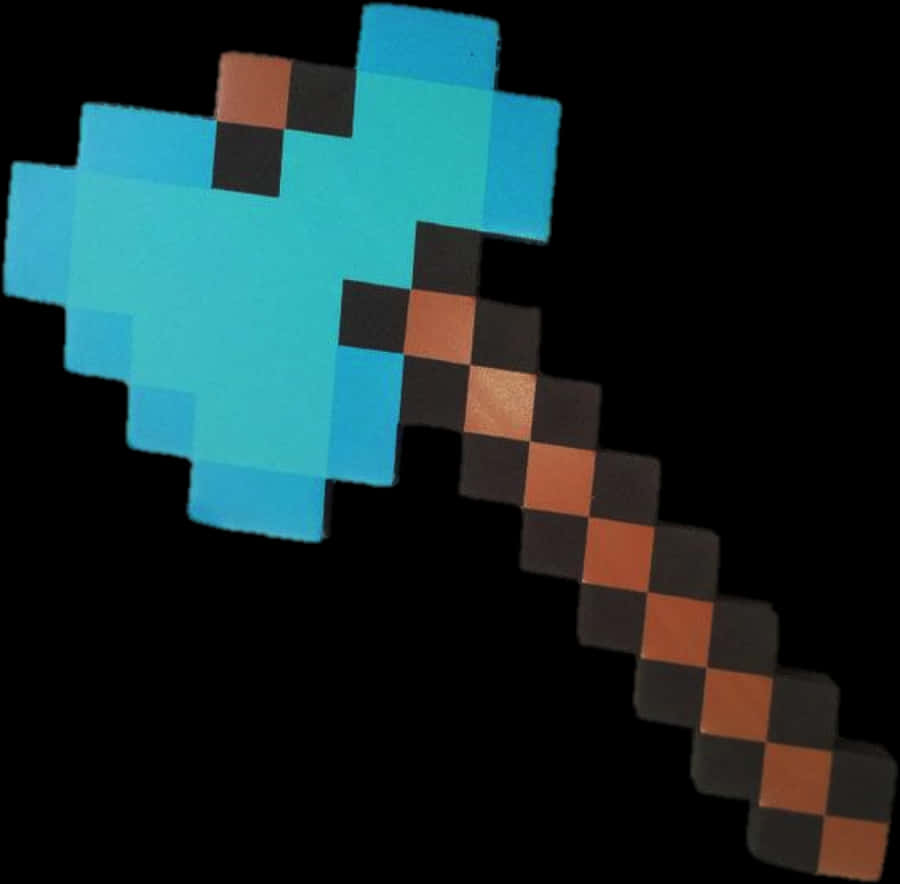 A Pixelated Ax On A Black Background