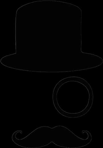 A Black And White Silhouette Of A Hat