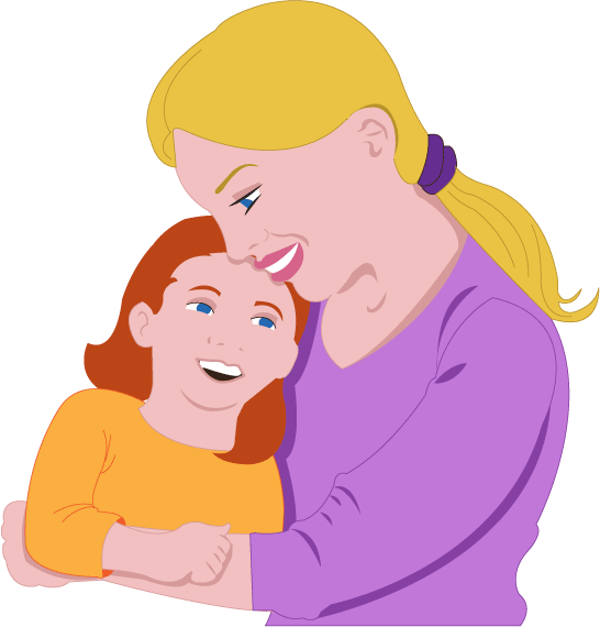 A Woman And Child Hugging