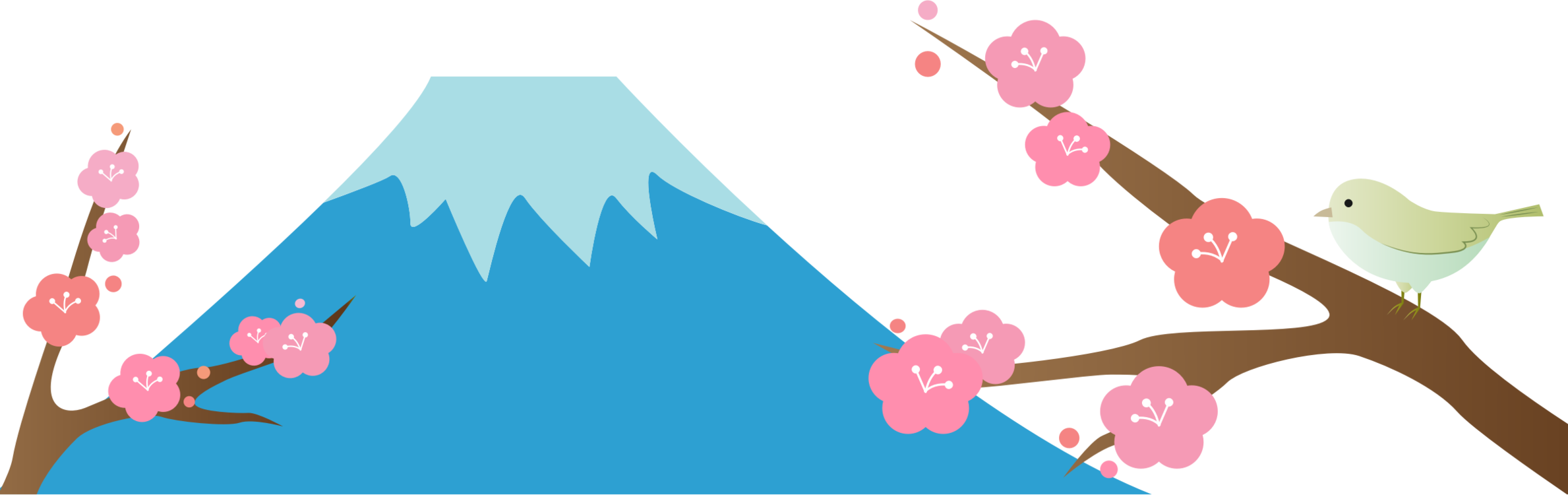 A Mountain With Pink Flowers