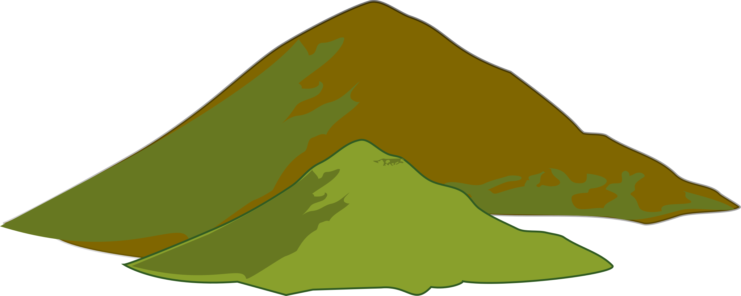 A Green Mountain With A Black Background