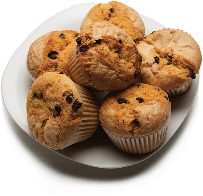 A Plate Of Muffins On A Black Background