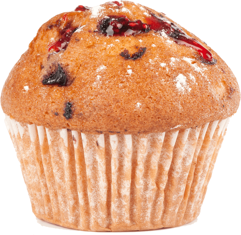 A Muffin With A Berry Topping
