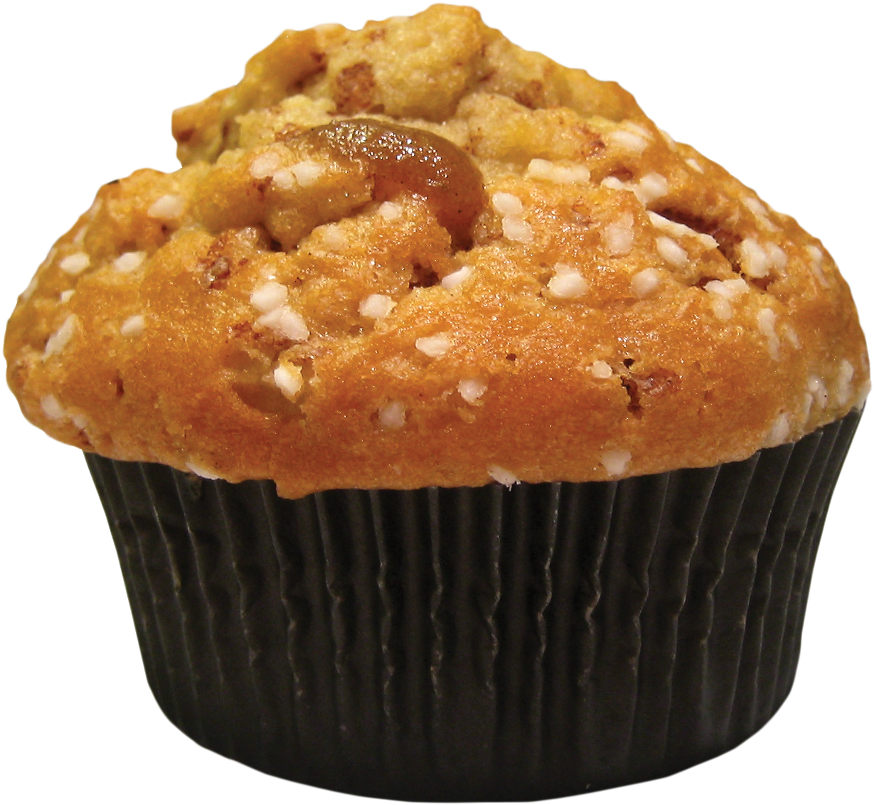 A Muffin With White Specks On Top