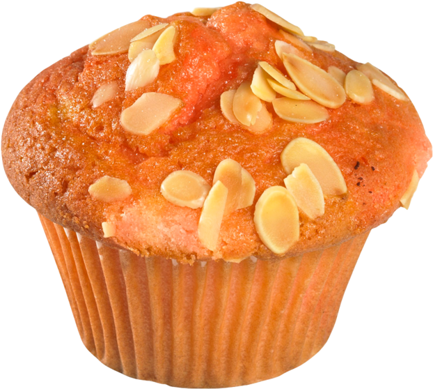 A Muffin With Almonds On Top