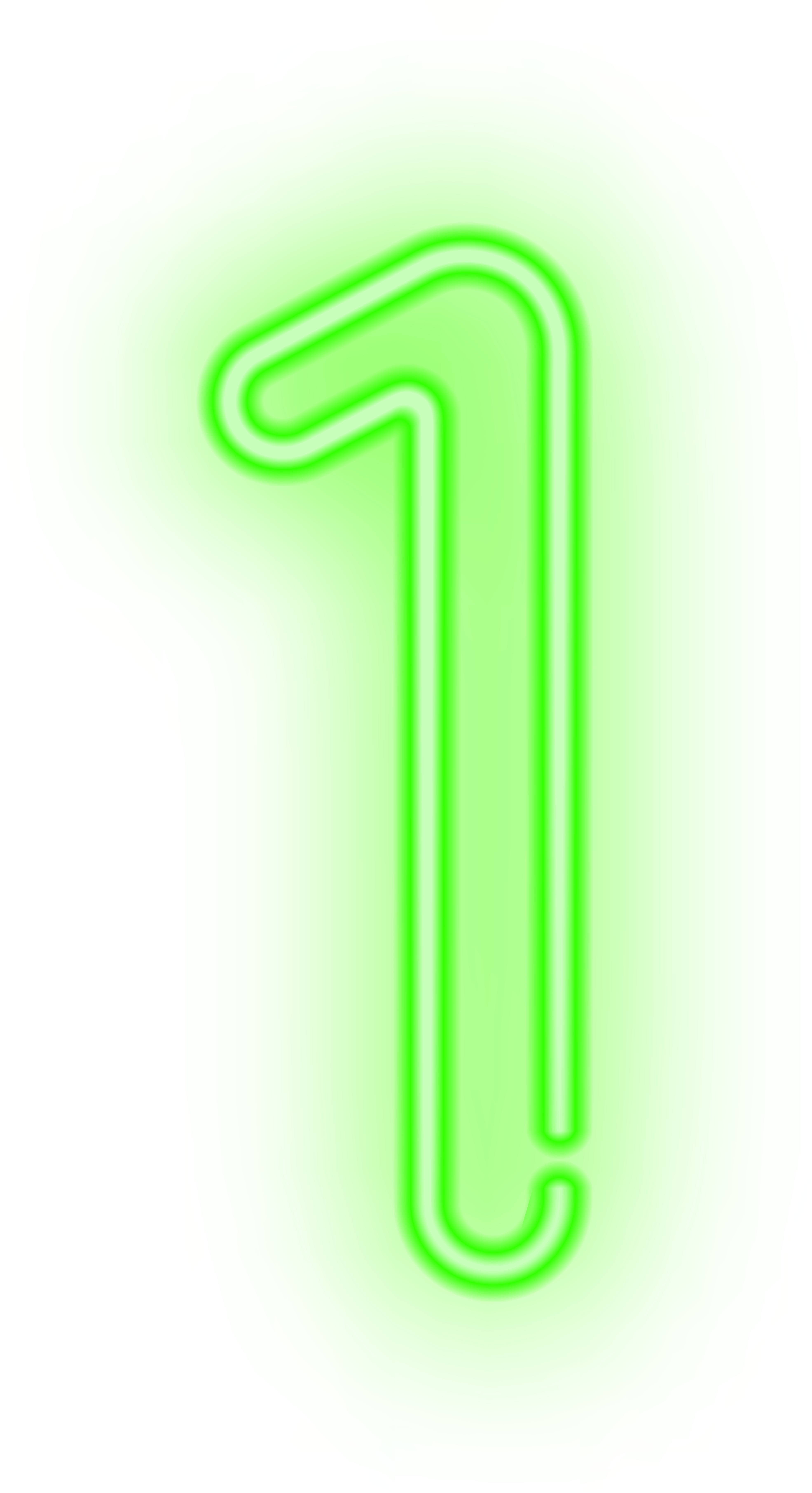 A Green Neon Number One