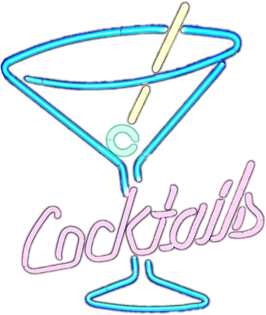 A Neon Sign With A Martini Glass