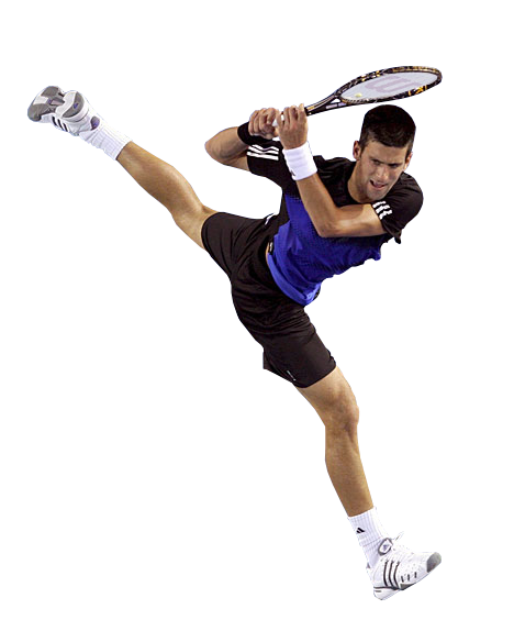 A Man Swinging A Tennis Racket