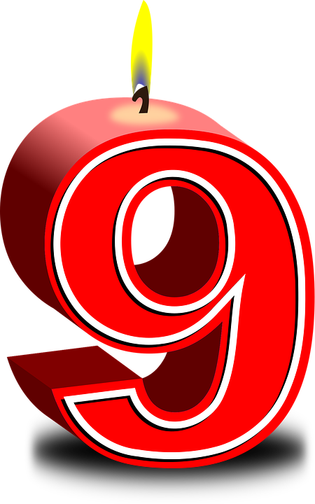 A Red And White Number With A Black Background