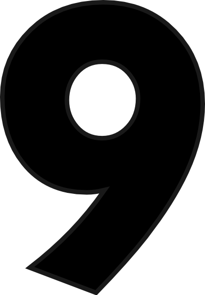 A Black Number With A Black Background